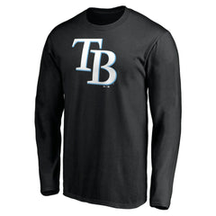 Tampa Bay Rays Official Team Logo Long Sleeve T-Shirt - Black T-shirts