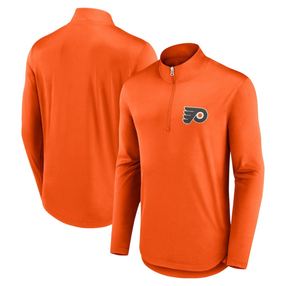 NHL Philadelphia Flyers Fanatics Mock Neck Quarter-Zip Top - Orange