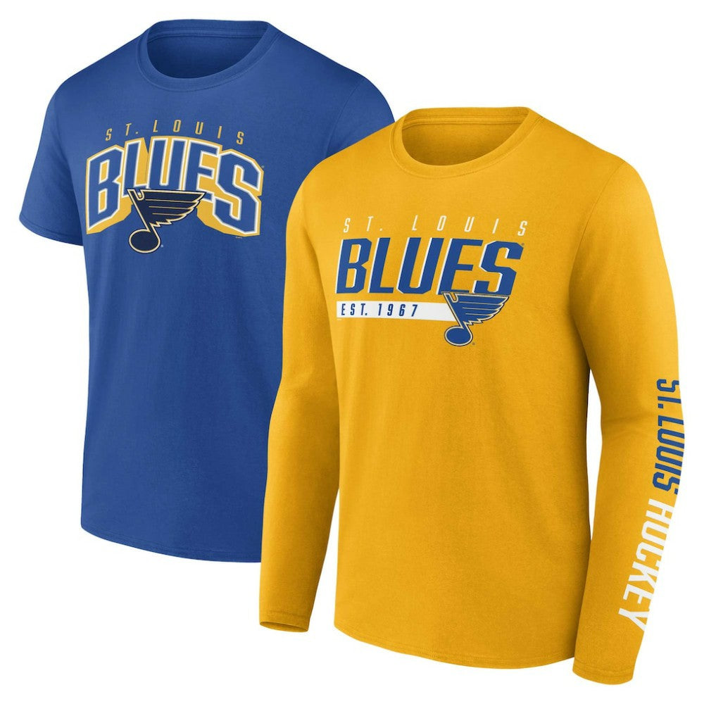 NHL St. Louis Blues Fanatics Bottle Rocket T-Shirt Combo Pack - Gold/Blue