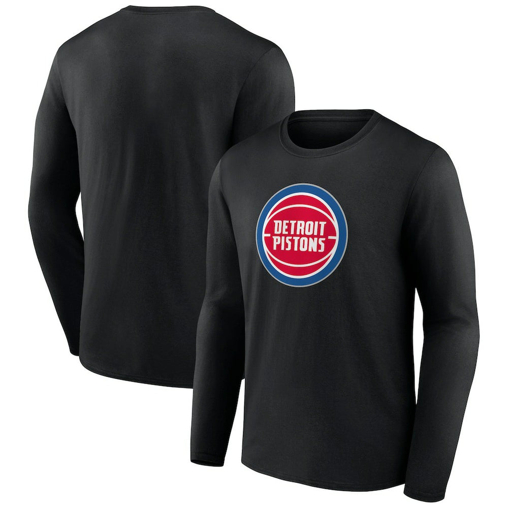 Detroit Pistons Primary Team Logo Long Sleeve T-Shirt Black