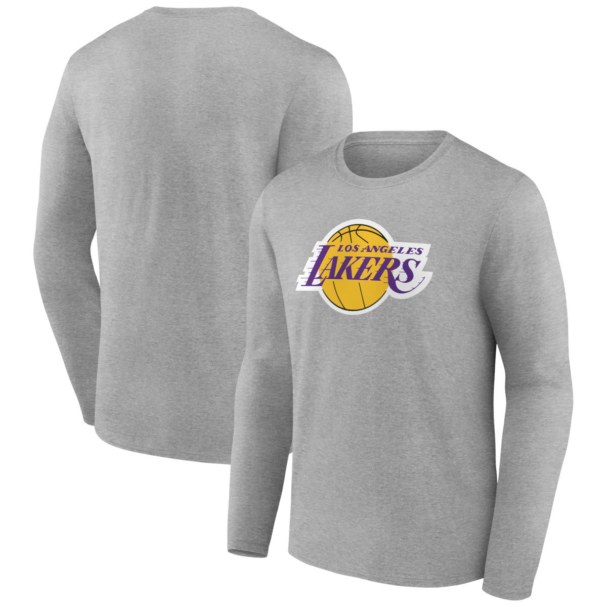 Los Angeles Lakers Primary Team Logo Long Sleeve T-Shirt Gray