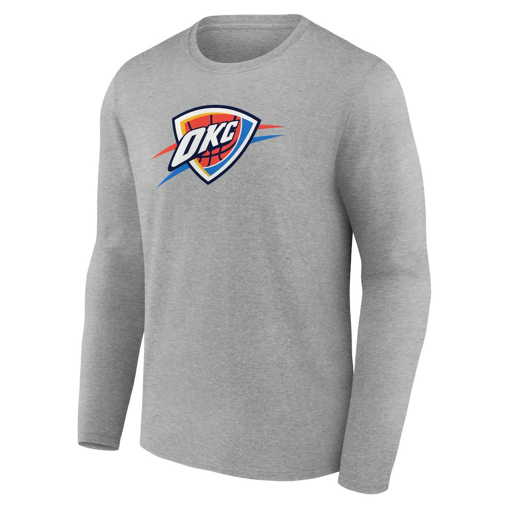 Oklahoma City Thunder Primary Team Logo Long Sleeve T-Shirt Gray