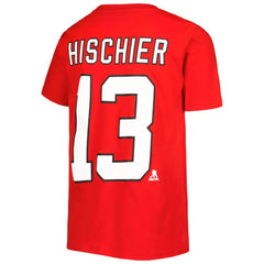 NHL Nico Hischier New Jersey Devils Youth Player Name & Number T-Shirt - Red