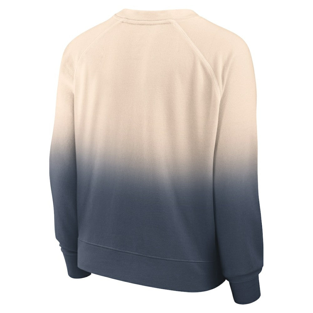 Atlanta Braves Fanatics Women's Luxe Lounge Arch Raglan Pullover Sweatshirt - Tan/Navy Pullover