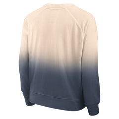 Atlanta Braves Fanatics Women's Luxe Lounge Arch Raglan Pullover Sweatshirt - Tan/Navy Pullover