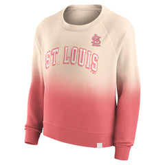 St. Louis Cardinals Fanatics Women's Luxe Lounge Arch Raglan Pullover Sweatshirt - Tan/Red Pullover
