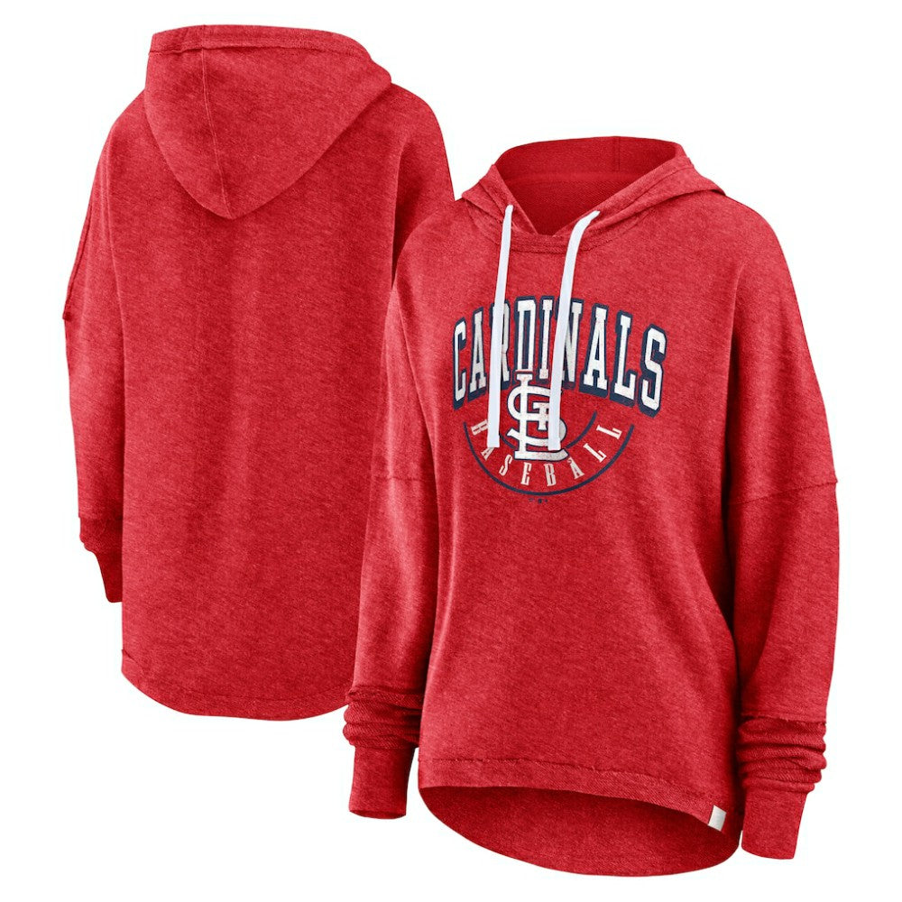 St. Louis Cardinals Fanatics Women's Luxe Pullover Hoodie - Heather Red Hoodies