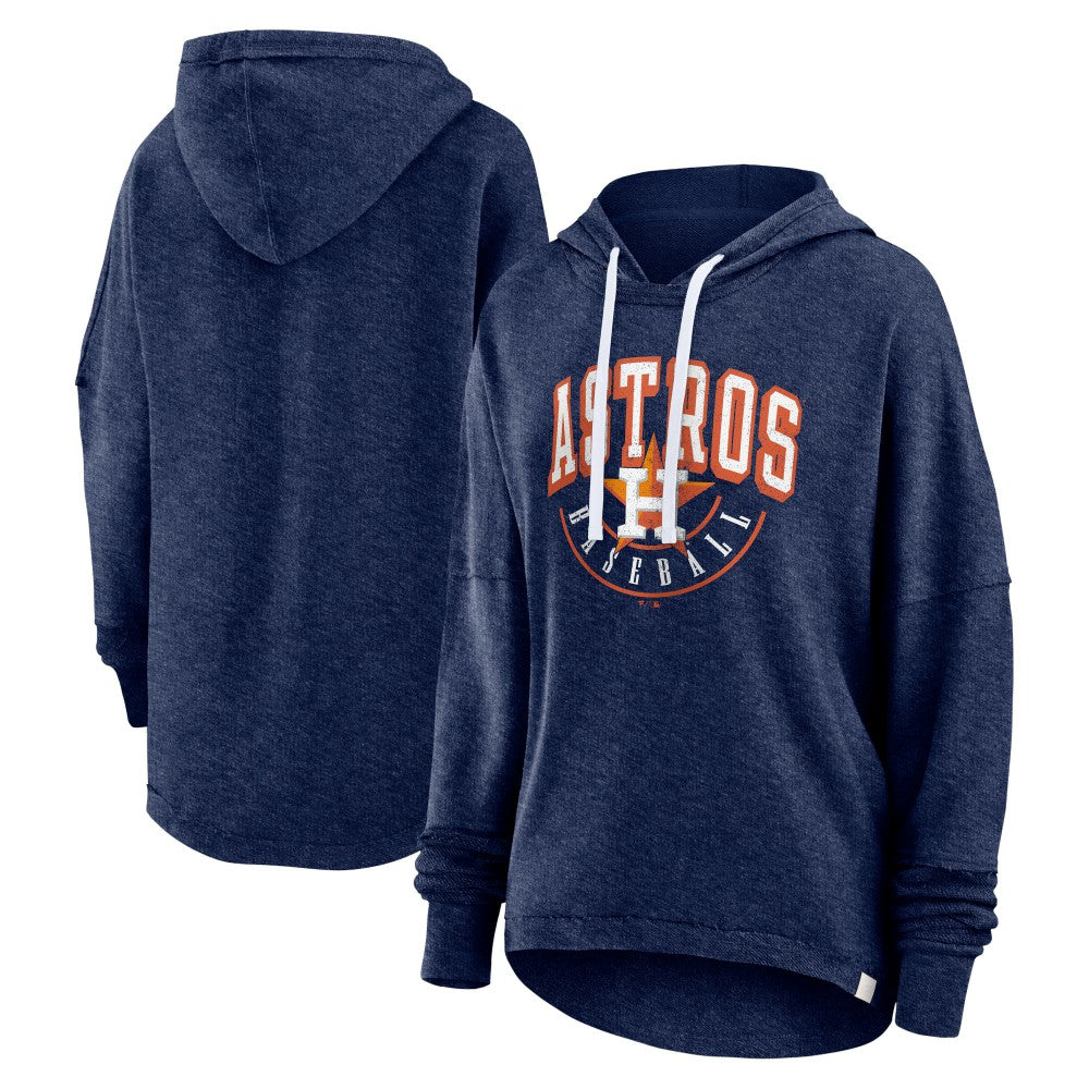 Houston Astros Fanatics Women's Luxe Pullover Hoodie - Heather Navy Hoodies
