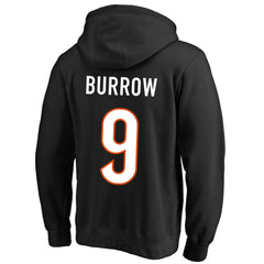 Joe Burrow Cincinnati Bengals Big & Tall Fleece Name & Number Pullover Hoodie Black