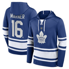 NHL Mitch Marner Toronto Maple Leafs Fanatics Name & Number Lace-Up Pullover Hoodie - Blue