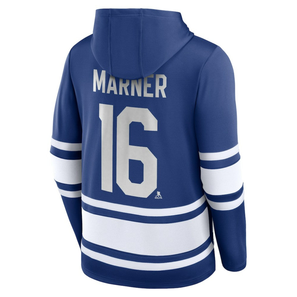 NHL Mitch Marner Toronto Maple Leafs Fanatics Name & Number Lace-Up Pullover Hoodie - Blue
