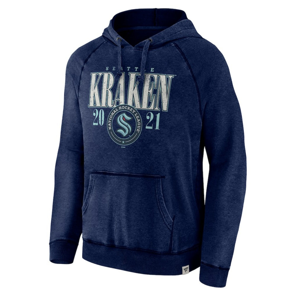 NHL Seattle Kraken Fanatics Shoulder-To-Shoulder Raglan Pullover Hoodie - Heather Deep Sea Blue