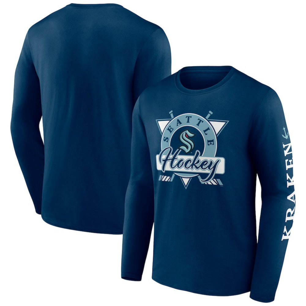 NHL Seattle Kraken Fanatics Rinkside Long Sleeve T-Shirt - Deep Sea Blue