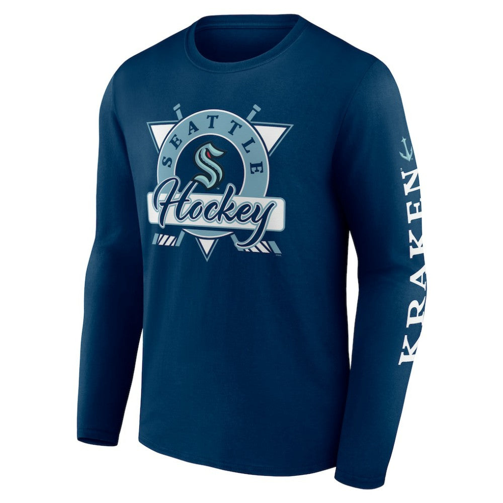 NHL Seattle Kraken Fanatics Rinkside Long Sleeve T-Shirt - Deep Sea Blue