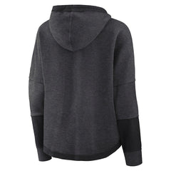 Las Vegas Raiders Women's Lightewight Modest Crop Lounge Helmet Arch Pullover Hoodie Charcoal