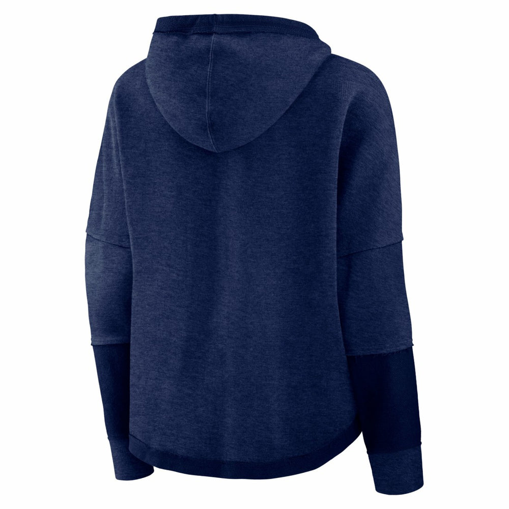 Tennessee Titans Women's Lightewight Modest Crop Lounge Helmet Arch Pullover Hoodie Navy