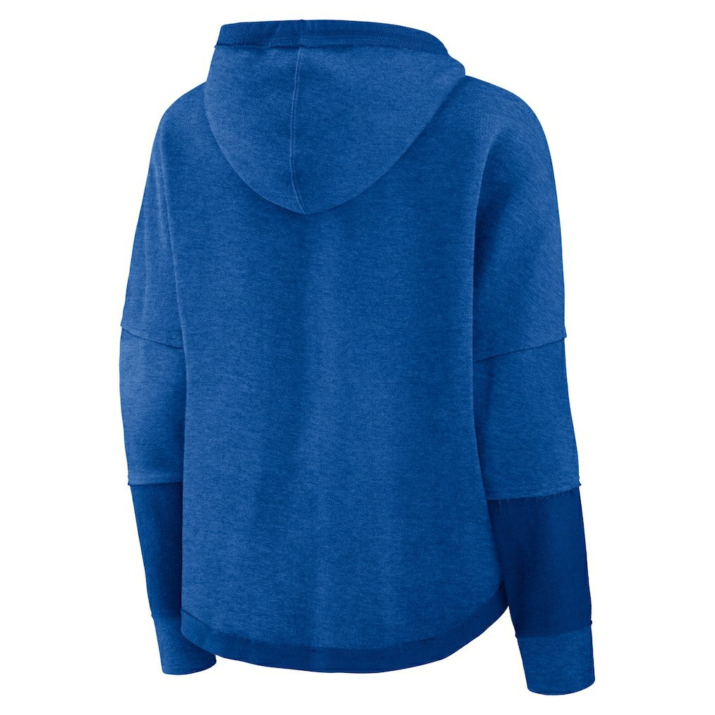 Los Angeles Rams Women's Lightewight Modest Crop Lounge Helmet Arch Pullover Hoodie Royal