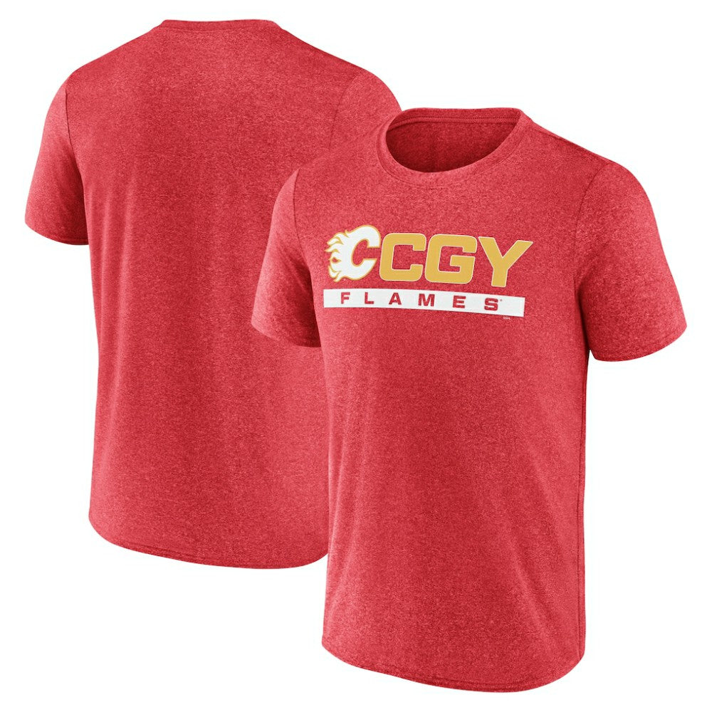 NHL Calgary Flames Fanatics Playmaker T-Shirt - Heather Red