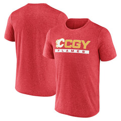 NHL Calgary Flames Fanatics Playmaker T-Shirt - Heather Red