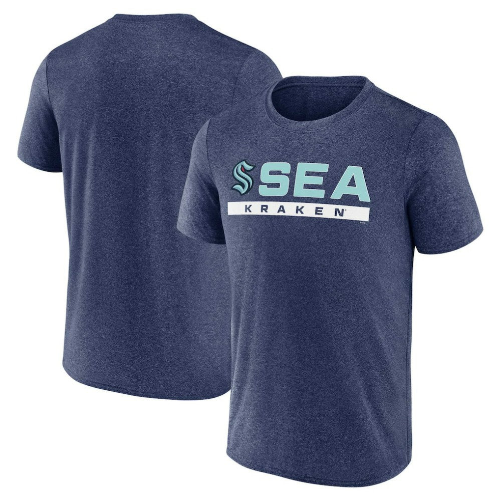 NHL Seattle Kraken Fanatics Playmaker T-Shirt - Heather Deep Sea Blue