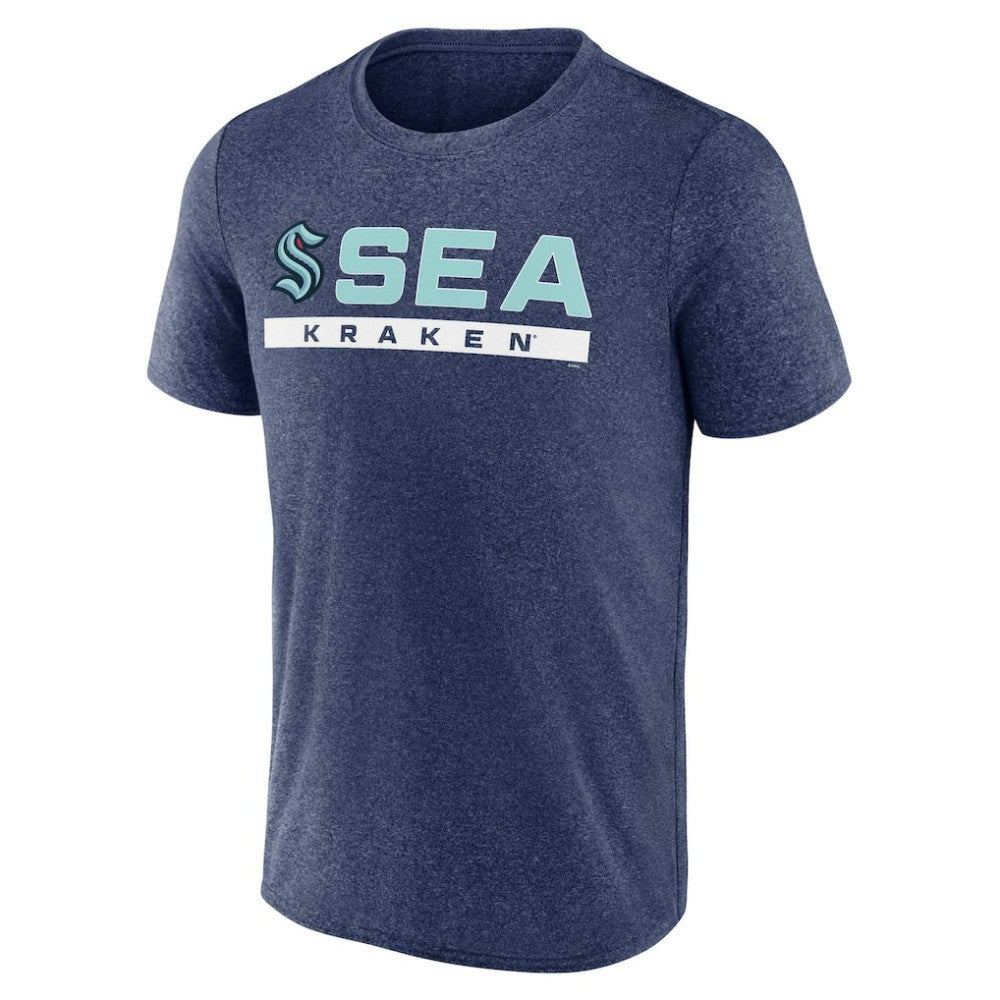 NHL Seattle Kraken Fanatics Playmaker T-Shirt - Heather Deep Sea Blue