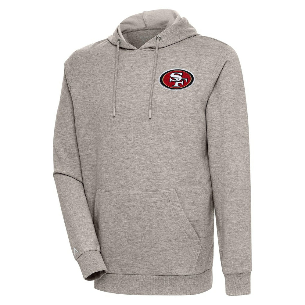 San Francisco 49ers Antigua Action Lightweight Pullover Hoodie Oatmeal