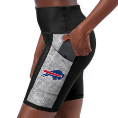 Buffalo Bills Certo Women's High Waist Logo Two-Pocket Biker Shorts Black