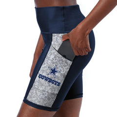Dallas Cowboys Certo Women's High Waist Logo Two-Pocket Biker Shorts Navy