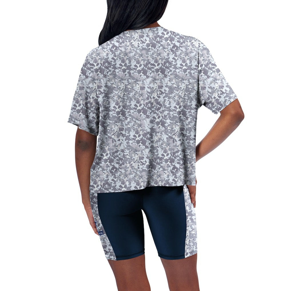 Dallas Cowboys Certo Women's Cropped Turnout T-Shirt Navy