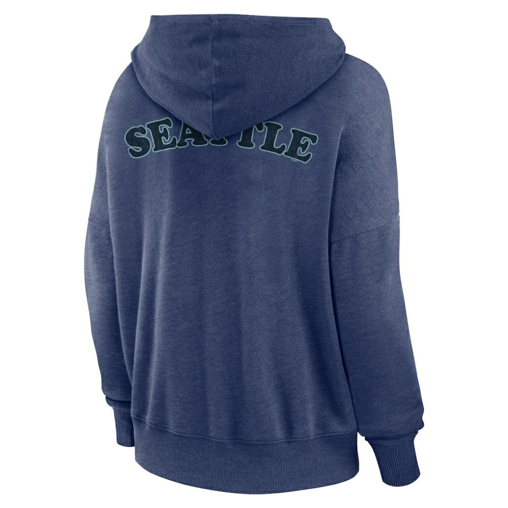 NHL Seattle Kraken Fanatics Women's Breakout Lace-Up Pullover Hoodie - Navy