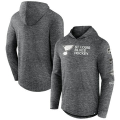 NHL St. Louis Blues Fanatics Stacked Long Sleeve Hoodie T-Shirt - Heather Charcoal