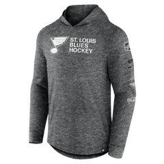 NHL St. Louis Blues Fanatics Stacked Long Sleeve Hoodie T-Shirt - Heather Charcoal