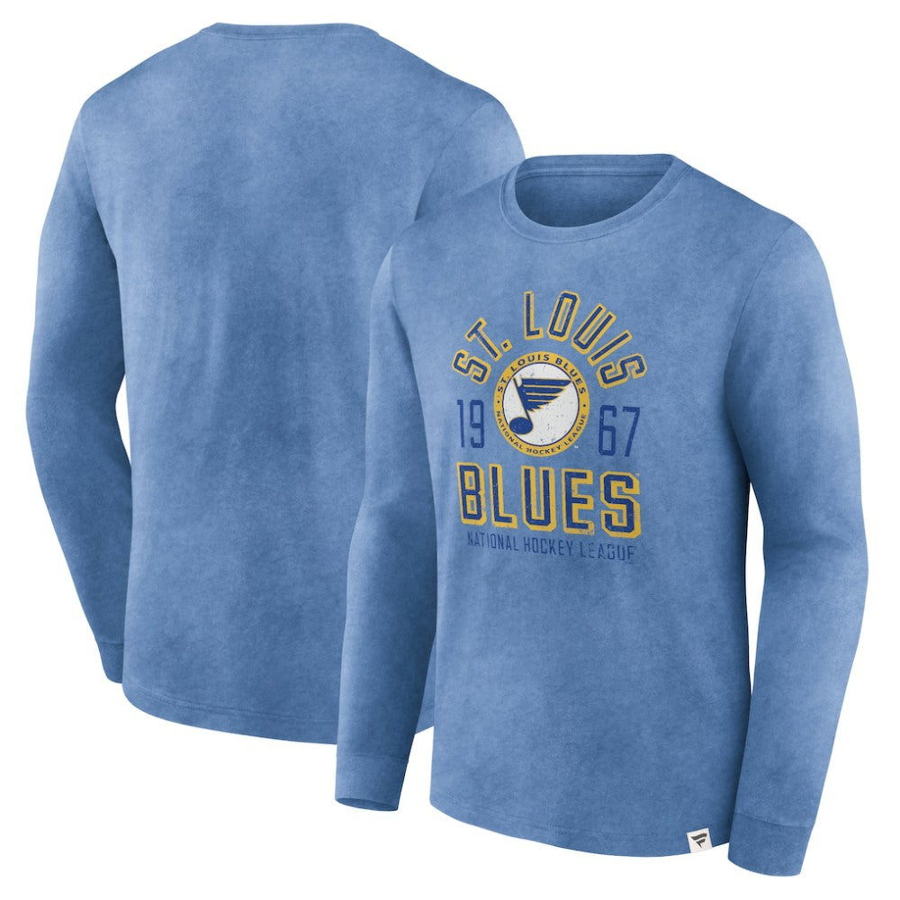 NHL St. Louis Blues Fanatics Keep The Zone Long Sleeve T-Shirt - Heather Blue