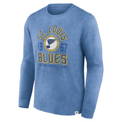 NHL St. Louis Blues Fanatics Keep The Zone Long Sleeve T-Shirt - Heather Blue