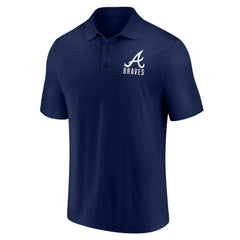 Atlanta Braves Fanatics Two-Pack Logo Lockup Polo Set - Navy/White