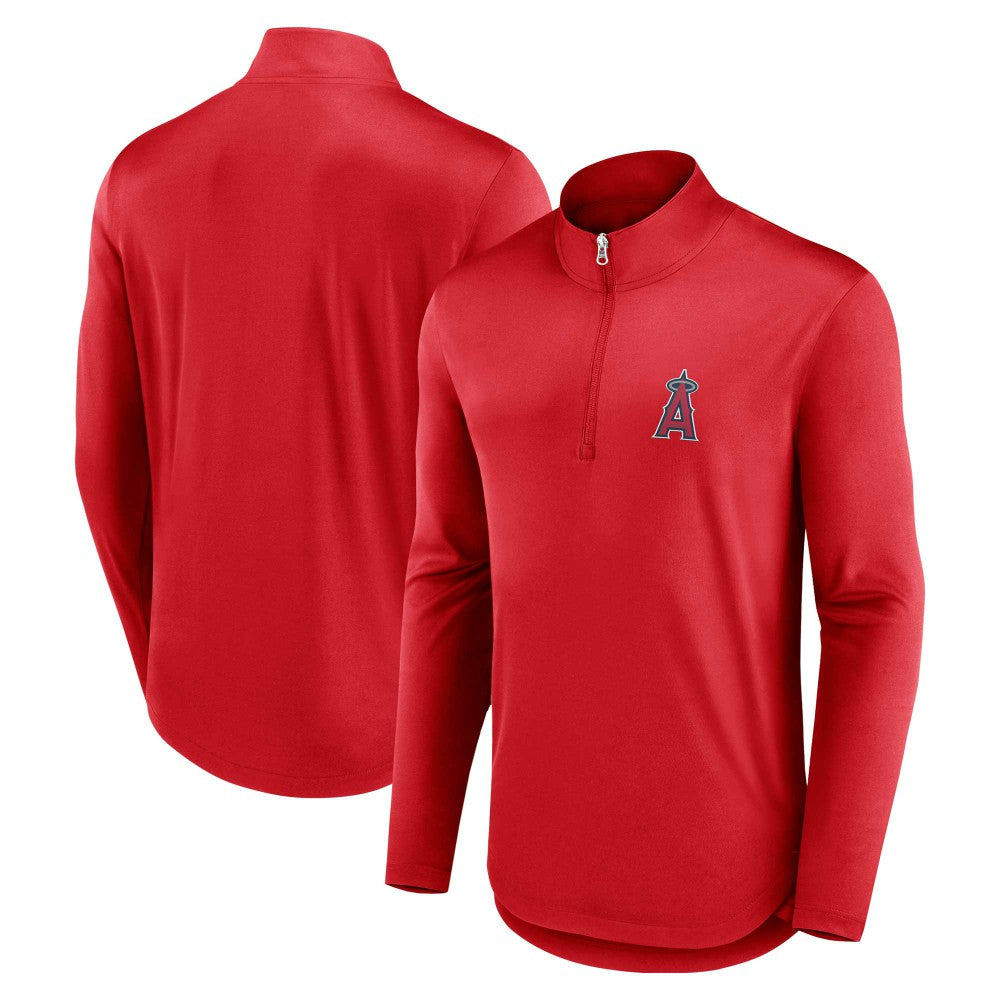 Los Angeles Angels Fanatics Quarterback Quarter-Zip Top - Red Tops
