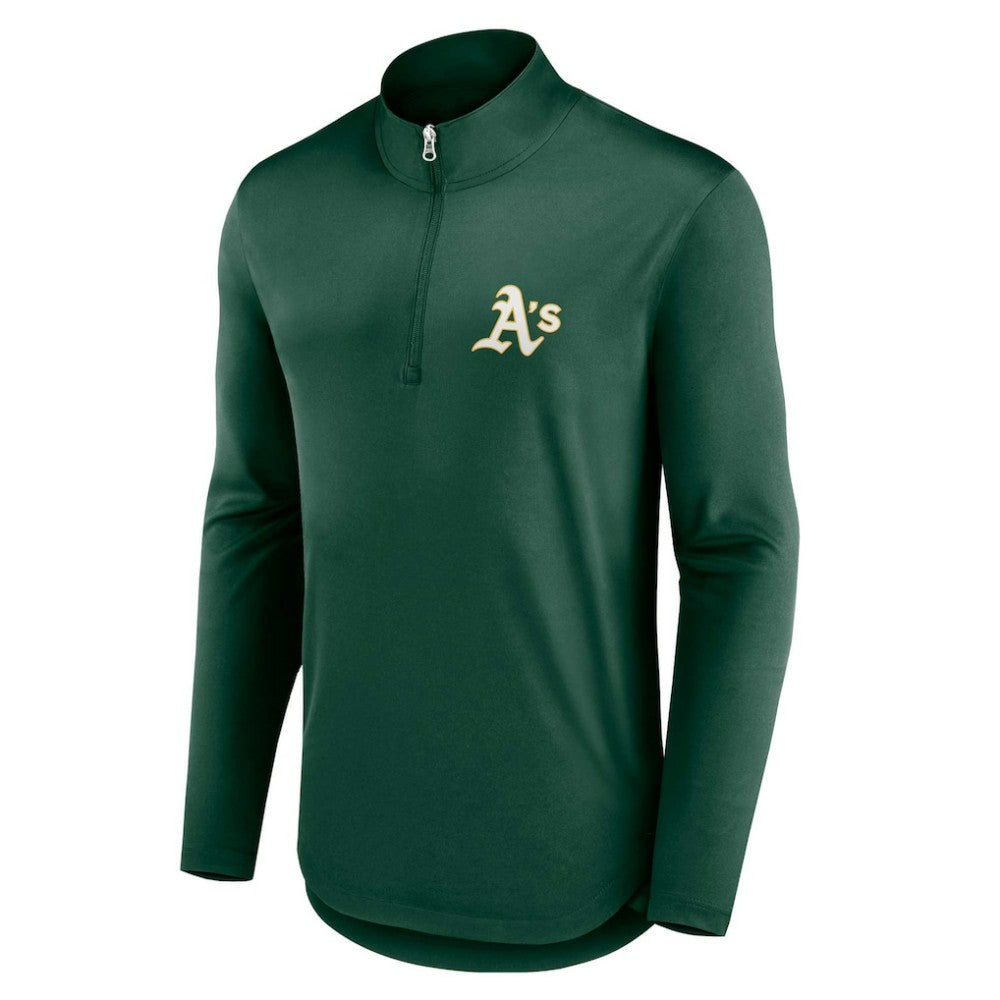 Athletics Fanatics Quarterback Quarter-Zip Top - Green Tops