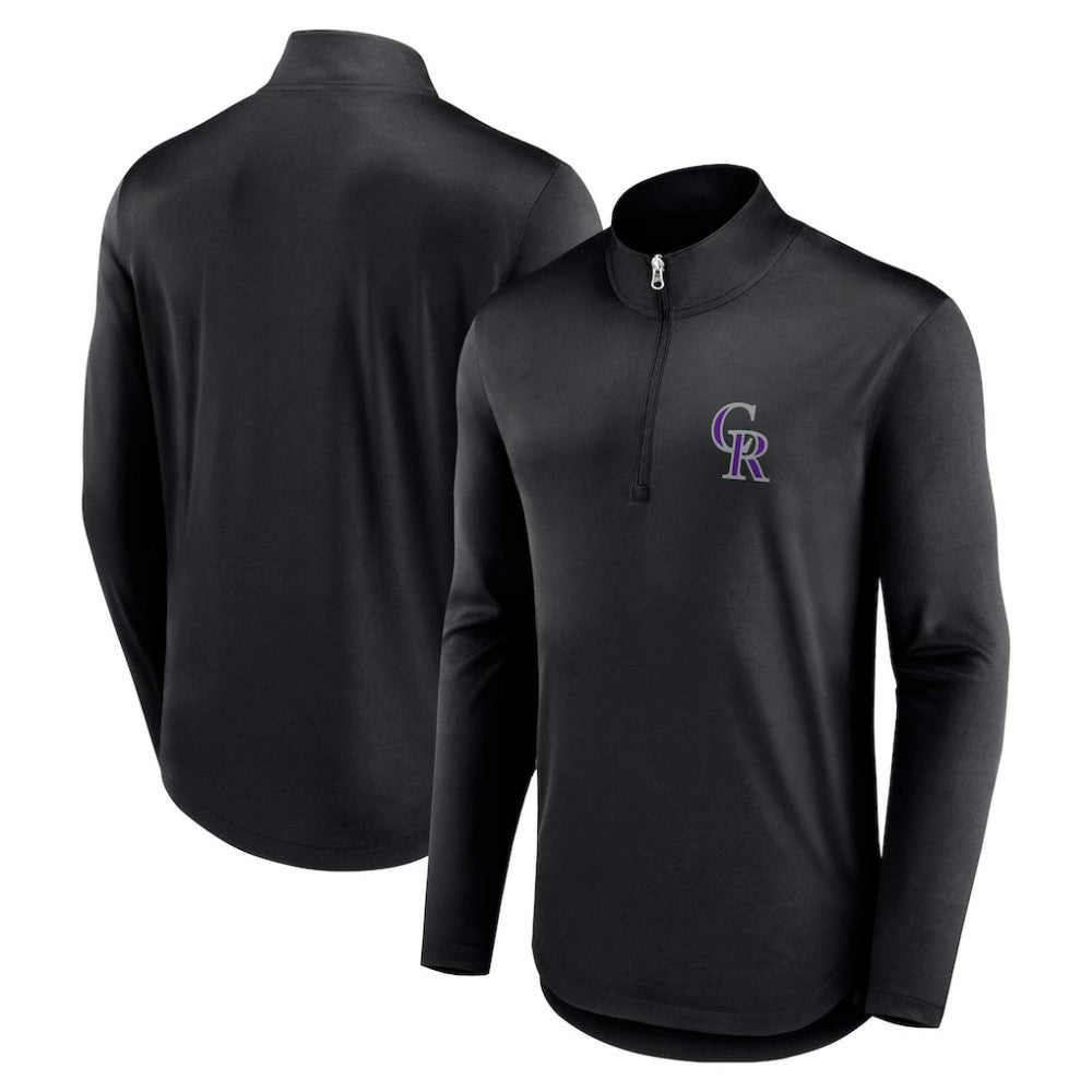 Colorado Rockies Fanatics Quarterback Quarter-Zip Top - Black Tops