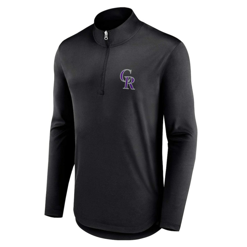 Colorado Rockies Fanatics Quarterback Quarter-Zip Top - Black Tops