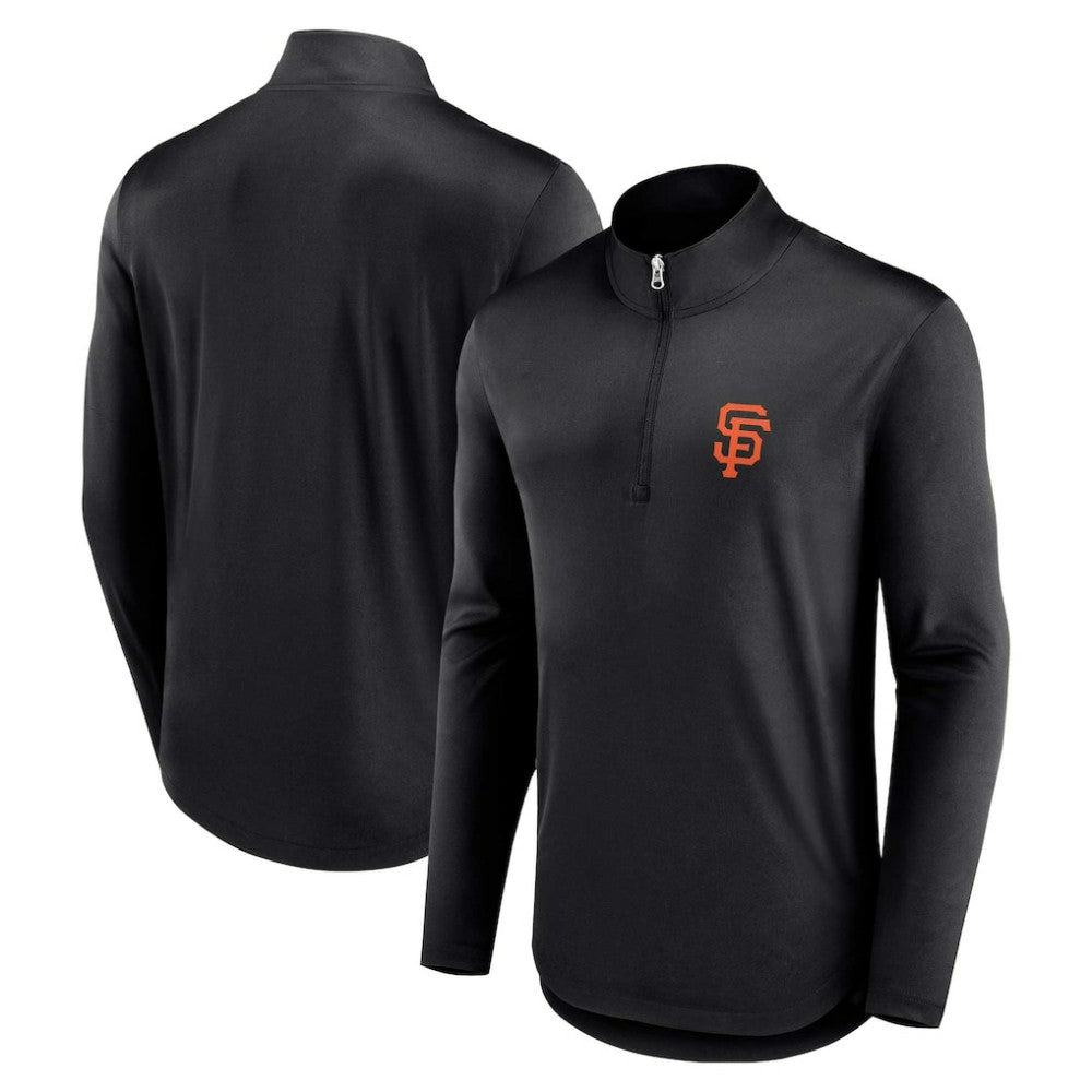San Francisco Giants Fanatics Quarterback Quarter-Zip Top - Black Tops