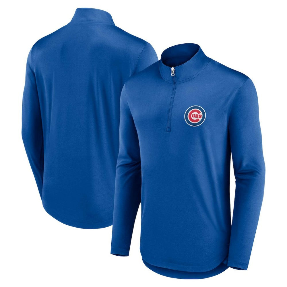 Chicago Cubs Fanatics Quarterback Quarter-Zip Top - Royal Tops