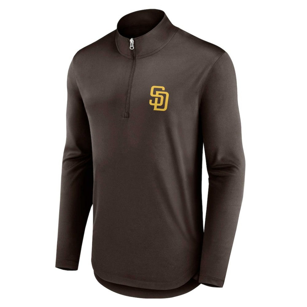San Diego Padres Fanatics Quarterback Quarter-Zip Top - Brown Tops