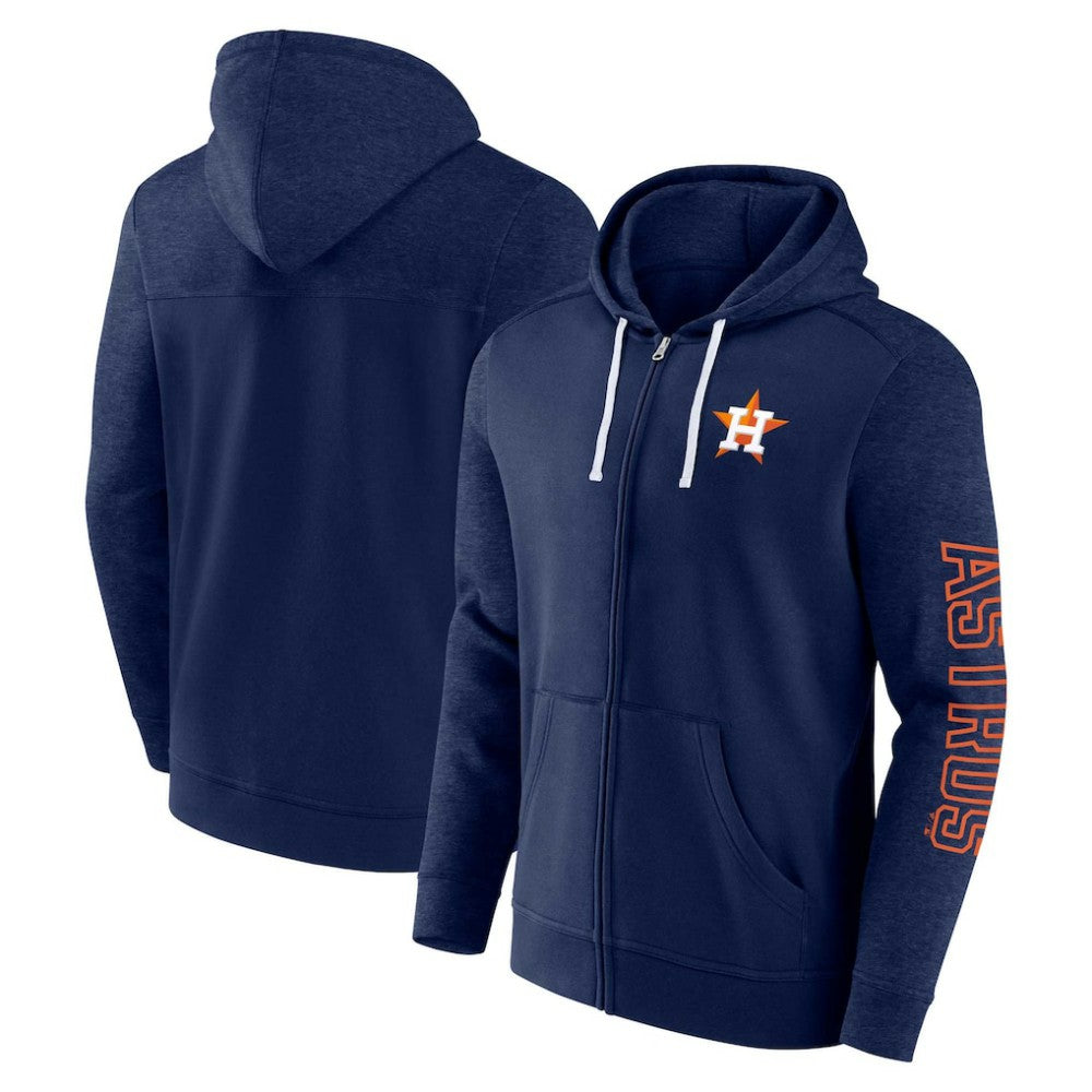 Houston Astros Fanatics Offensive Line Up Lightweight Full-Zip Hoodie - Navy Hoodies