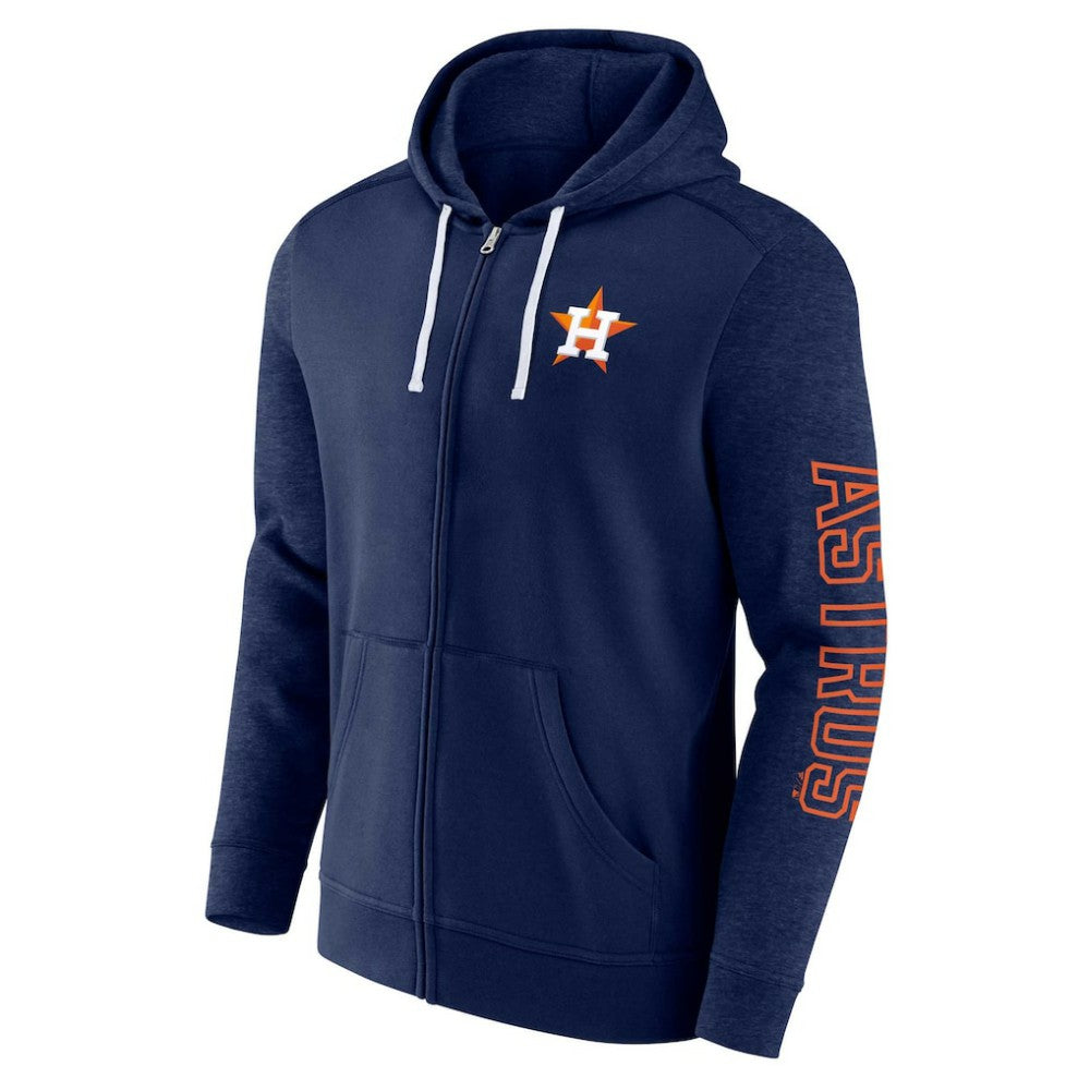 Houston Astros Fanatics Offensive Line Up Lightweight Full-Zip Hoodie - Navy Hoodies