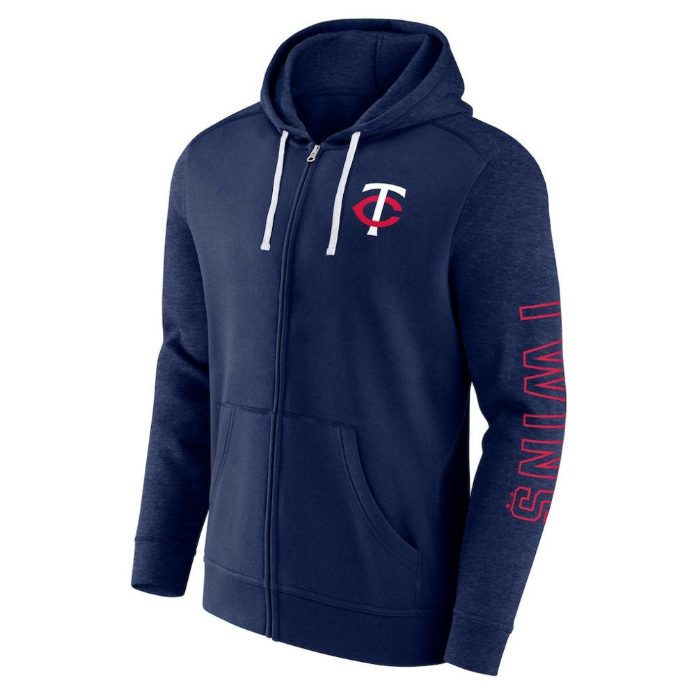 Minnesota Twins Fanatics Offensive Line Up Lightweight Full-Zip Hoodie - Navy Hoodies