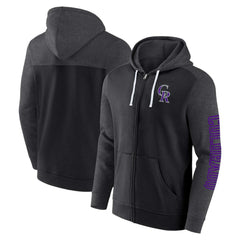 Colorado Rockies Fanatics Offensive Line Up Lightweight Full-Zip Hoodie - Black Hoodies