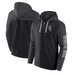 Chicago White Sox Fanatics Offensive Line Up Lightweight Full-Zip Hoodie - Black Hoodies