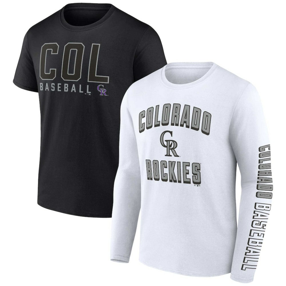 Colorado Rockies Fanatics Two-Pack Combo T-Shirt Set - Black/White T-shirts