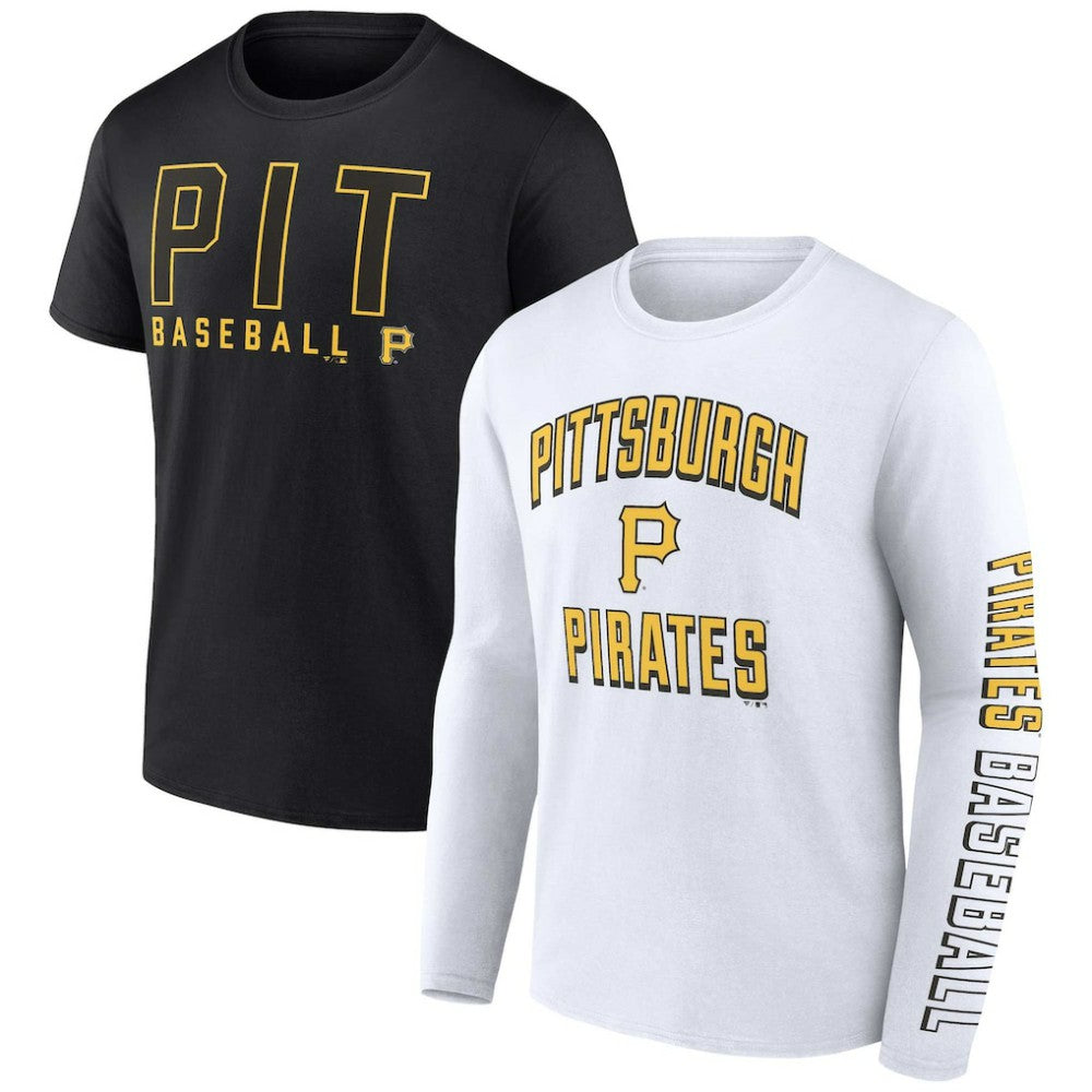 Pittsburgh Pirates Fanatics Two-Pack Combo T-Shirt Set - Black/White T-shirts