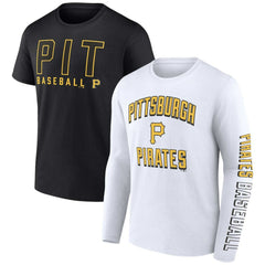 Pittsburgh Pirates Fanatics Two-Pack Combo T-Shirt Set - Black/White T-shirts